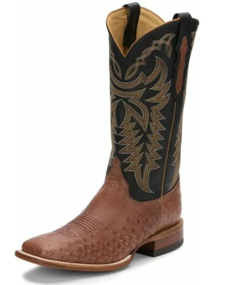 8295 - Justin Men's Pascoe Smooth Ostrich Boot - Rum Brown