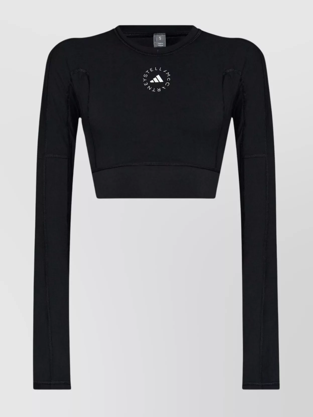 Adidas by Stella McCartney   Logo cropped long-sleeve t-shirt