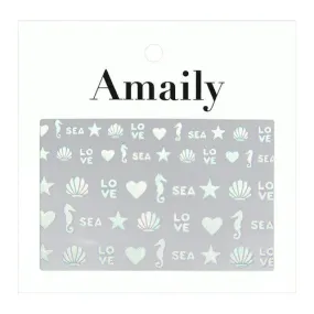 Amaily Japanese Nail Art Sticker / Sea Aurora