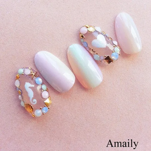 Amaily Japanese Nail Art Sticker / Sea Aurora