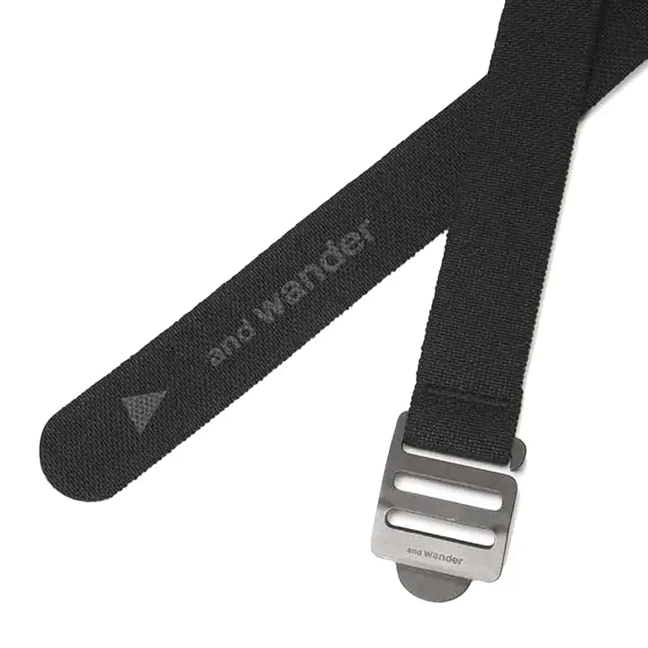 And Wander Stretch Tape Belt Black