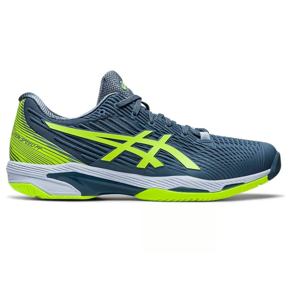 ASICS Men's Solution Speed FF 2 Tennis Shoe (Steel Blue/Hazard Green)