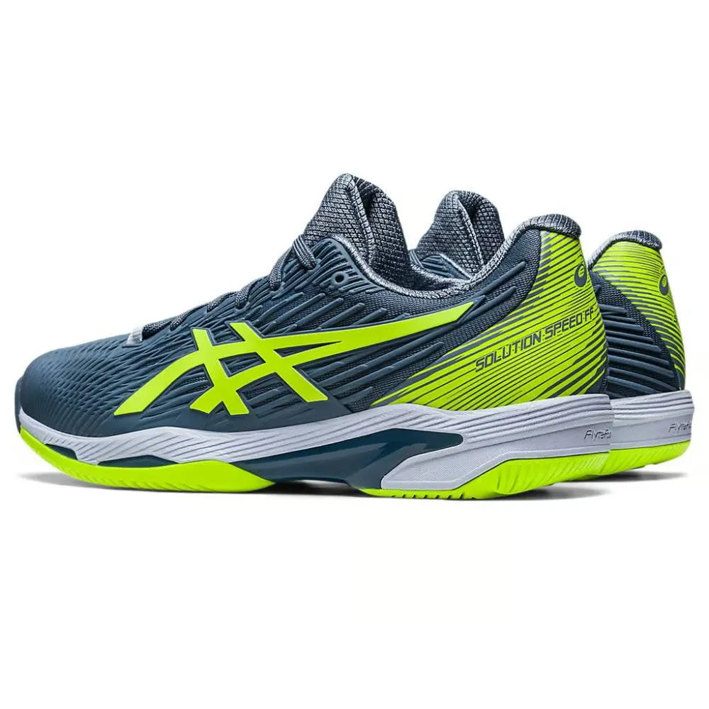 ASICS Men's Solution Speed FF 2 Tennis Shoe (Steel Blue/Hazard Green)