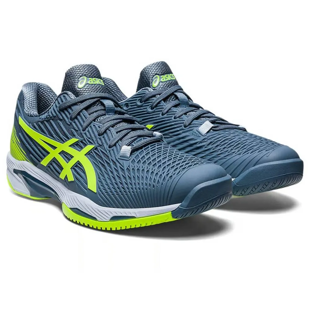 ASICS Men's Solution Speed FF 2 Tennis Shoe (Steel Blue/Hazard Green)