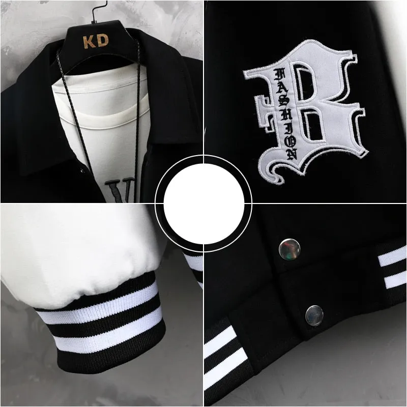 B Cross Patch Varsity Jacket