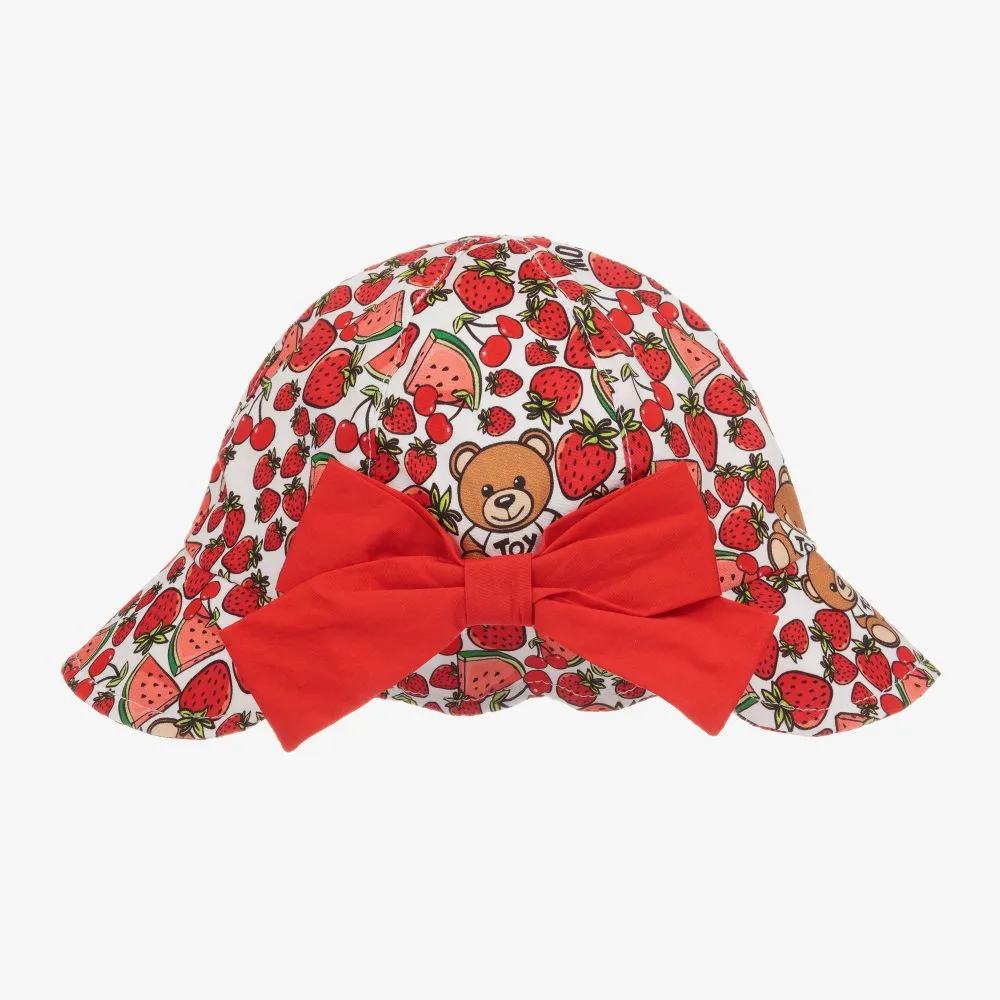 Baby Girls Red Logo Bucket Hat