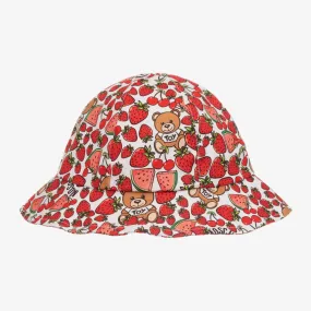 Baby Girls Red Logo Bucket Hat