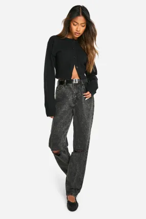 Basics Ripped Knee Straight Leg Jeans