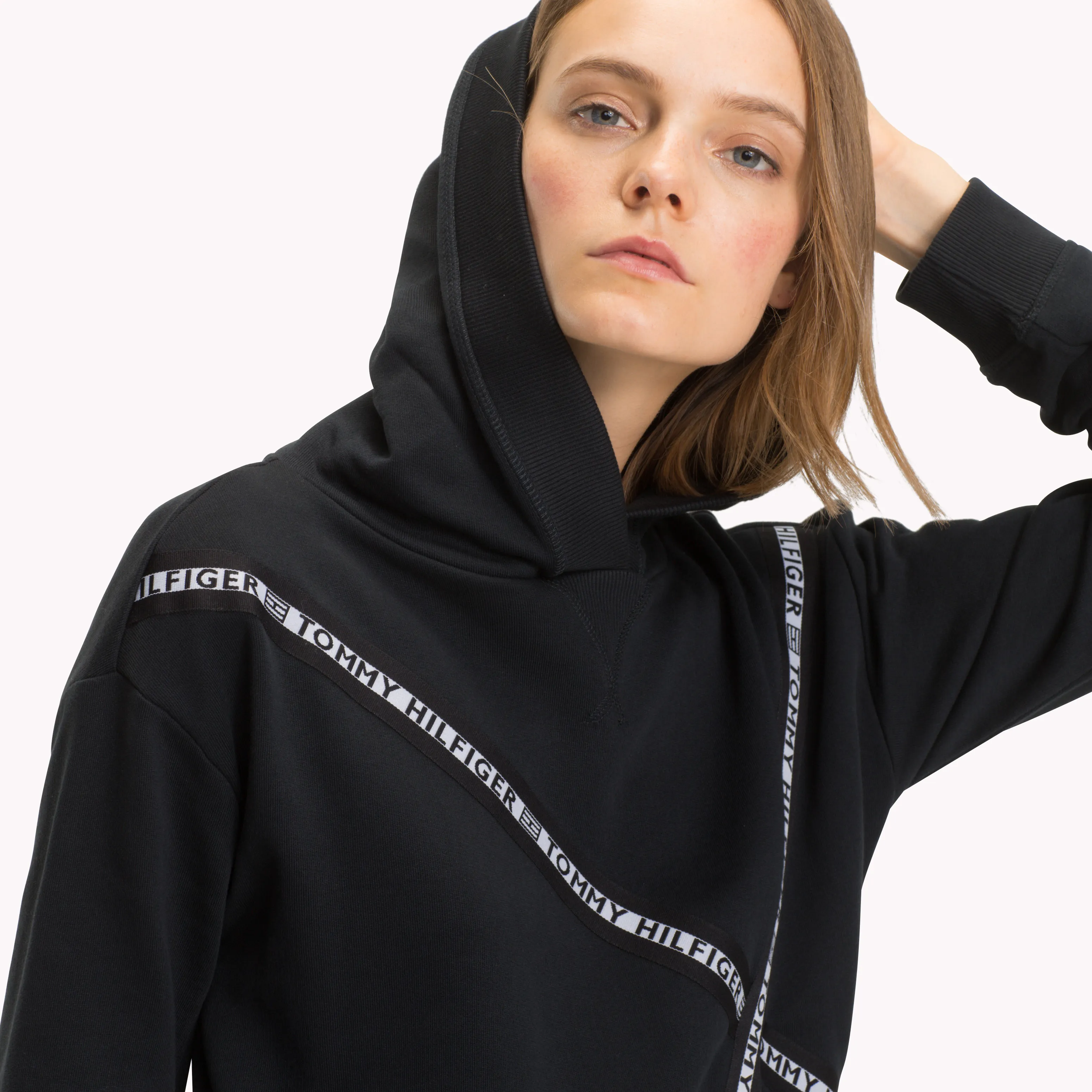 Black Louise Cropped Long Sleeve Hoodie | Sweatshirts & Hoodies | Tommy Hilfiger