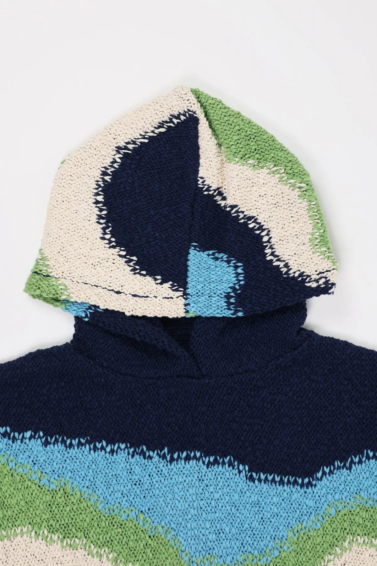 Blue Cotton Jumper with Hood - Powder Blue