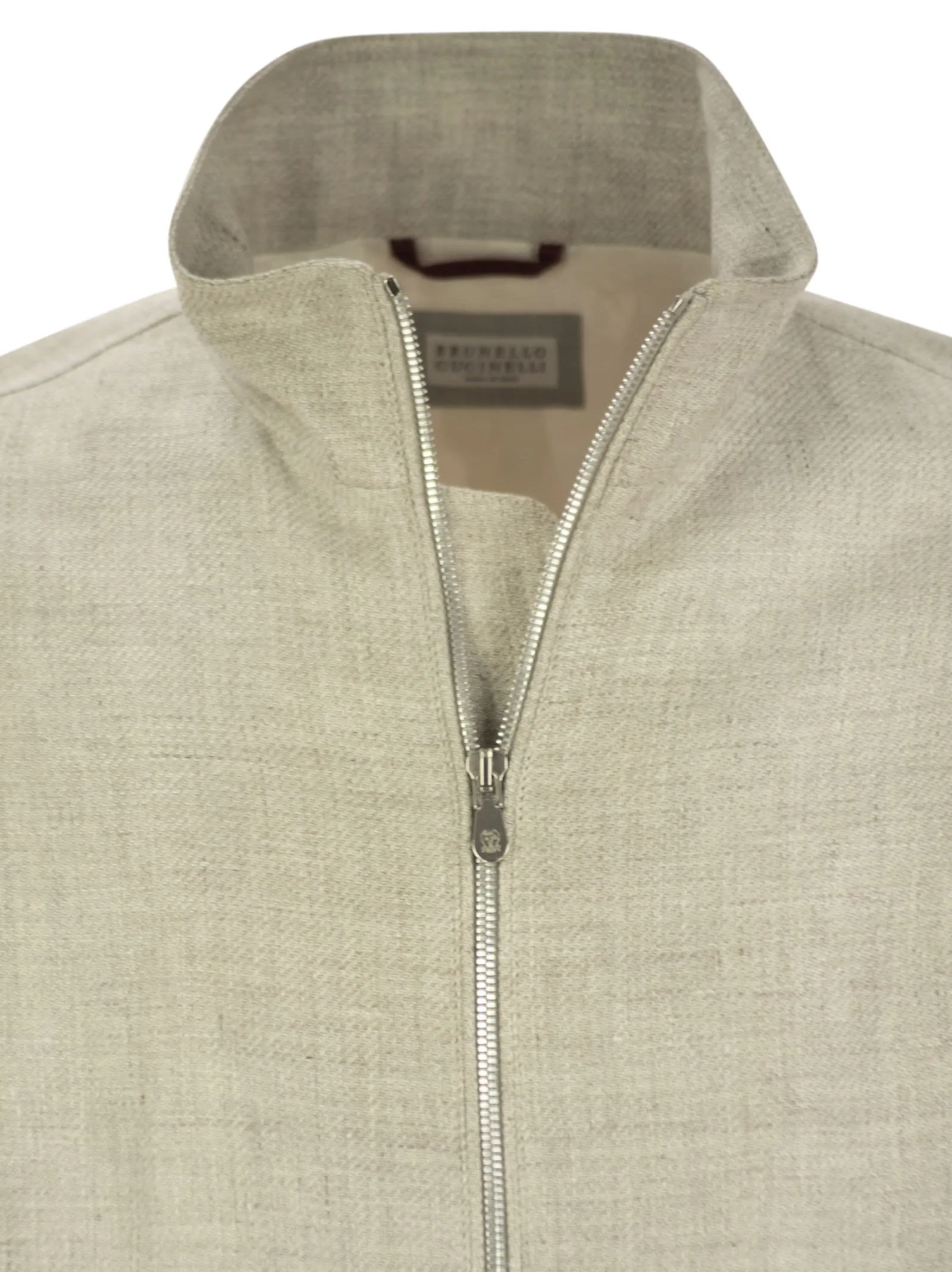 Brunello Cucinelli Linen, Wool And Silk Diagonal Bomber Jacket