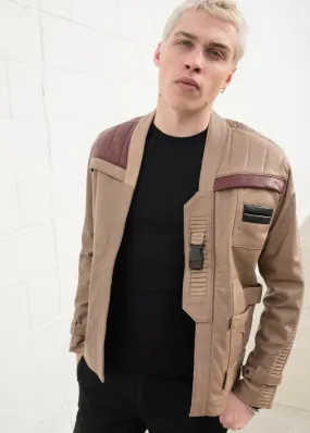 Buy Mens Star Wars Rebel Alliance Finn Poe Dameron Beige Leather Jacket | LucaJackets