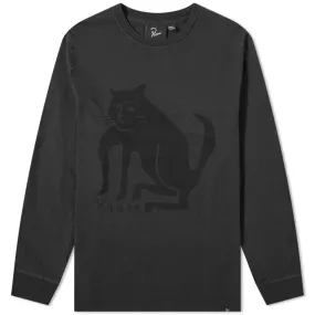 By Parra Cat Long Sleeve TeeWashed Black