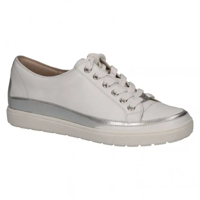 Caprice  Womens 9-23654-42 133 White Nappa Lace-Up Trainers