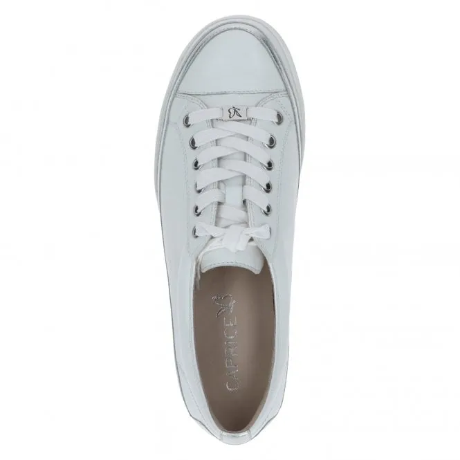 Caprice  Womens 9-23654-42 133 White Nappa Lace-Up Trainers