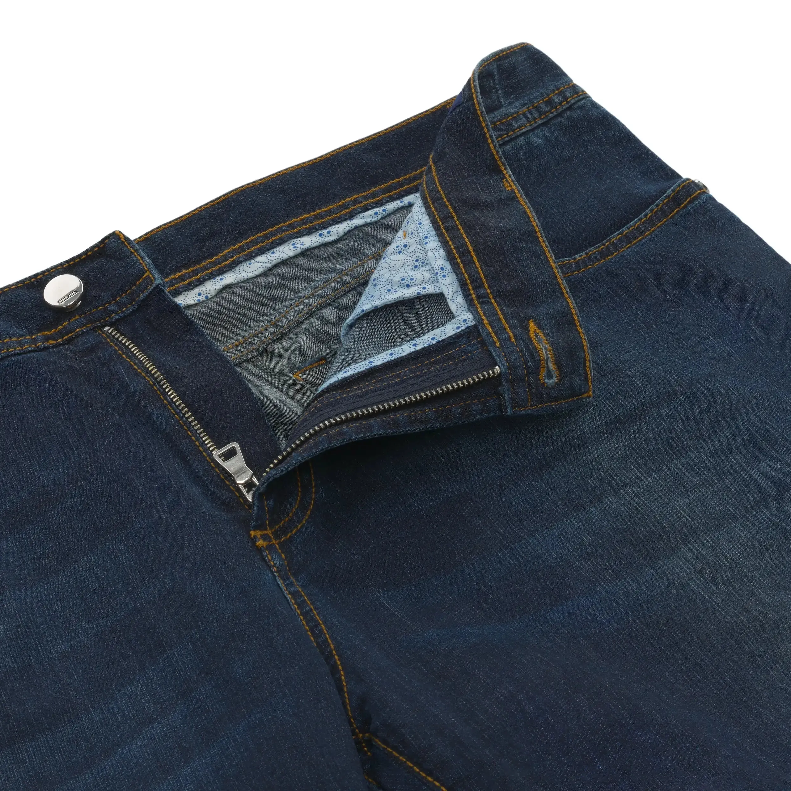  Cesare Attolini Regular-Fit Cotton Jeans in Denim Blue