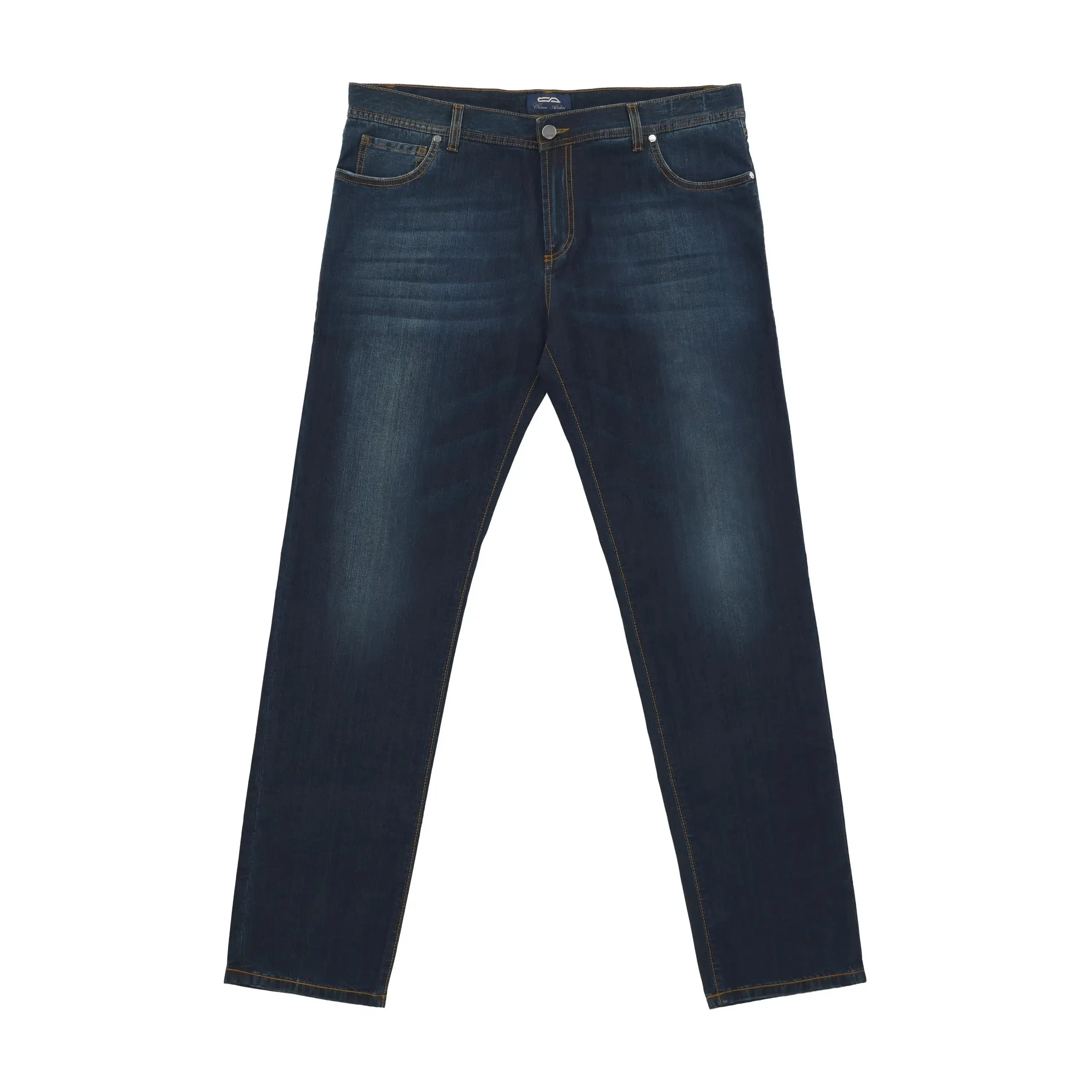  Cesare Attolini Regular-Fit Cotton Jeans in Denim Blue