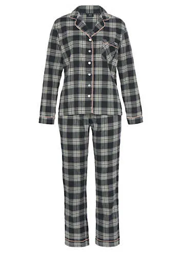 Checked Long Sleeve Pyjama Set by H.I.S | Grattan