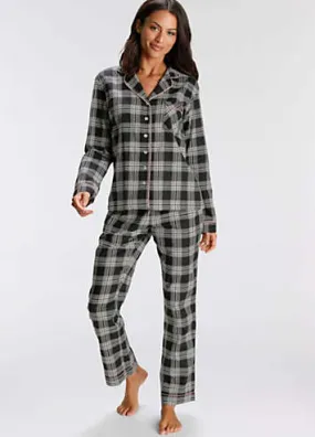 Checked Long Sleeve Pyjama Set by H.I.S | Grattan