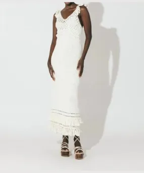 Cleobella Janice Hand Crochet Dress In Ivory