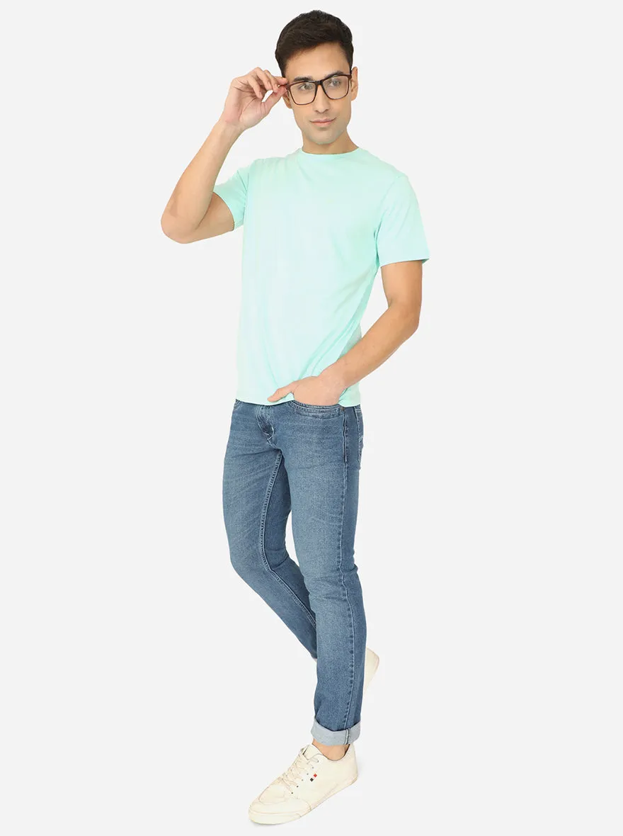 Cloud Blue Washed Narrow Fit Jeans | Greenfibre