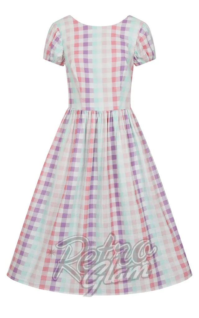 Collectif Demira-Lea Unicorn Gingham Swing Dress - S & M left only