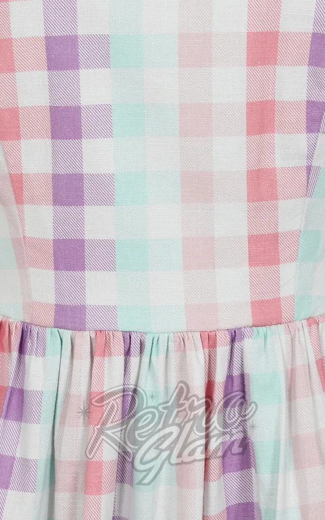 Collectif Demira-Lea Unicorn Gingham Swing Dress - S & M left only