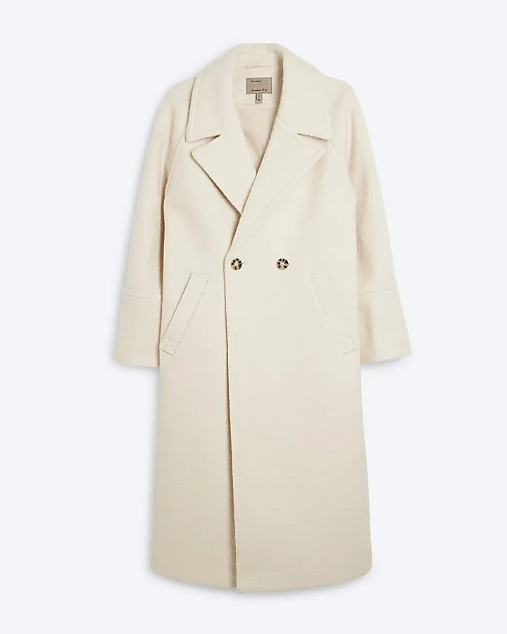 Cream Double breasted Slouch Coat