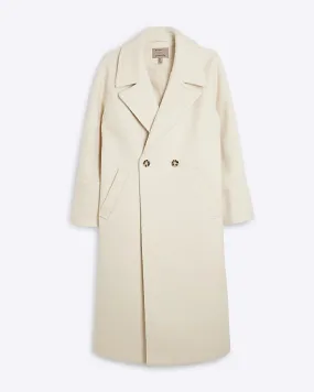 Cream Double breasted Slouch Coat