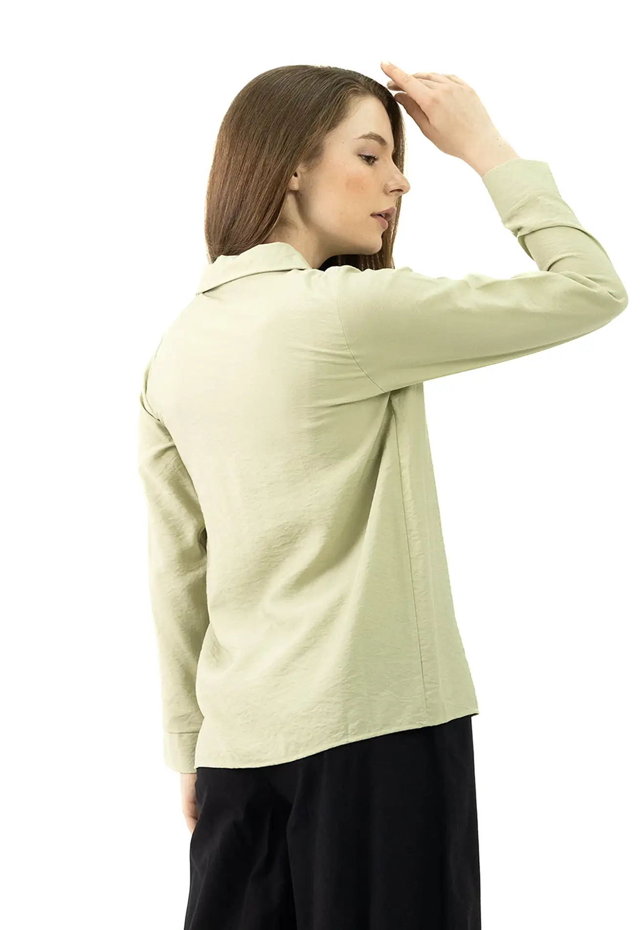 DAISY By VOIR Notched Neck Long Sleeves Blouse