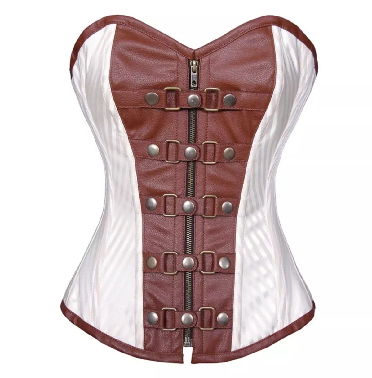 Daring Diva: Bold Overbust Corset With PU Leather & Sleek Steel Structure