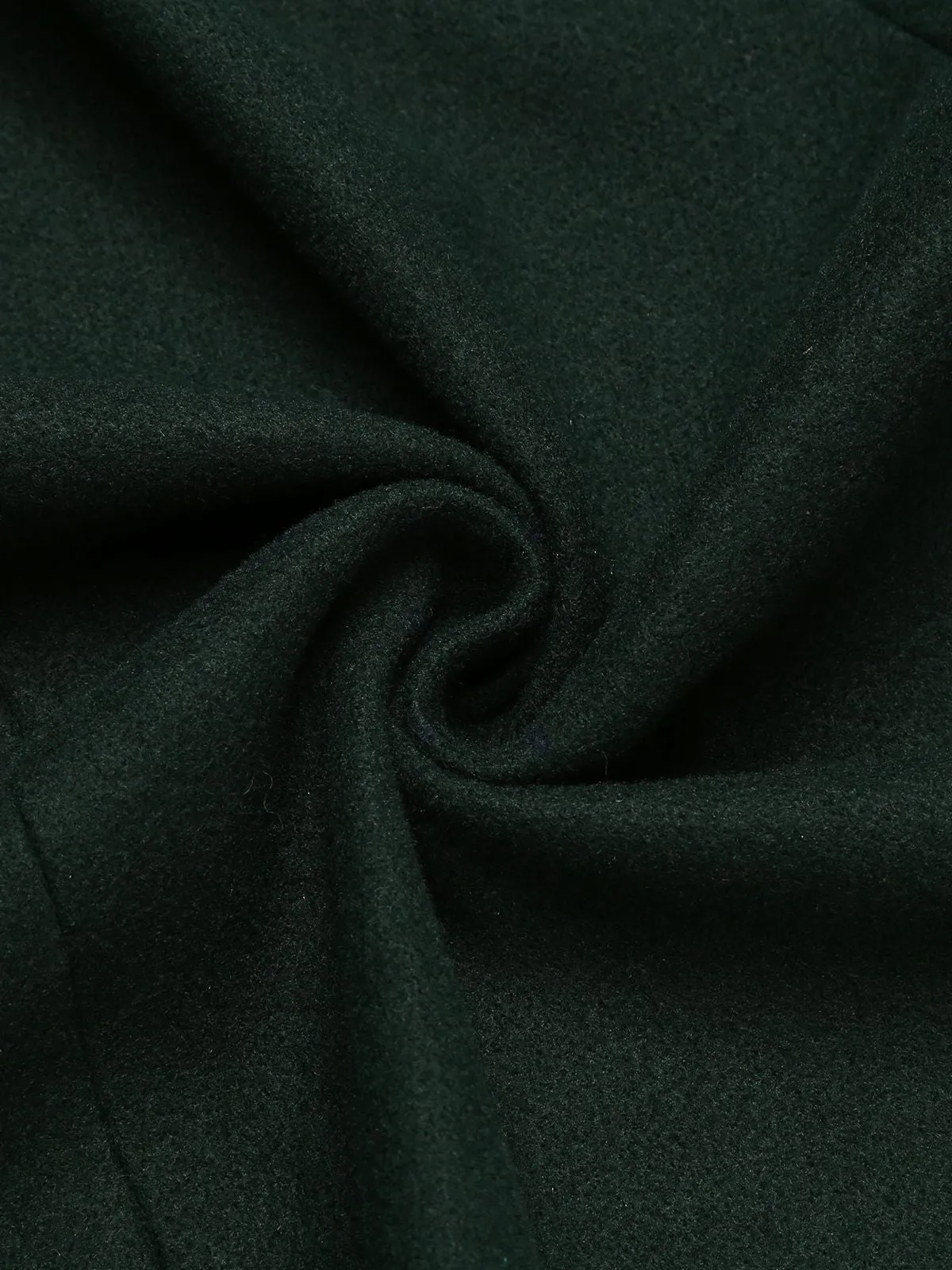 Dark Green 1940s Solid Button Coat