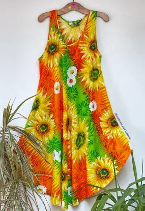 DELICIOUS SUNFLOWER TUNIC / DRESS SIZE M / L XL (SF10)