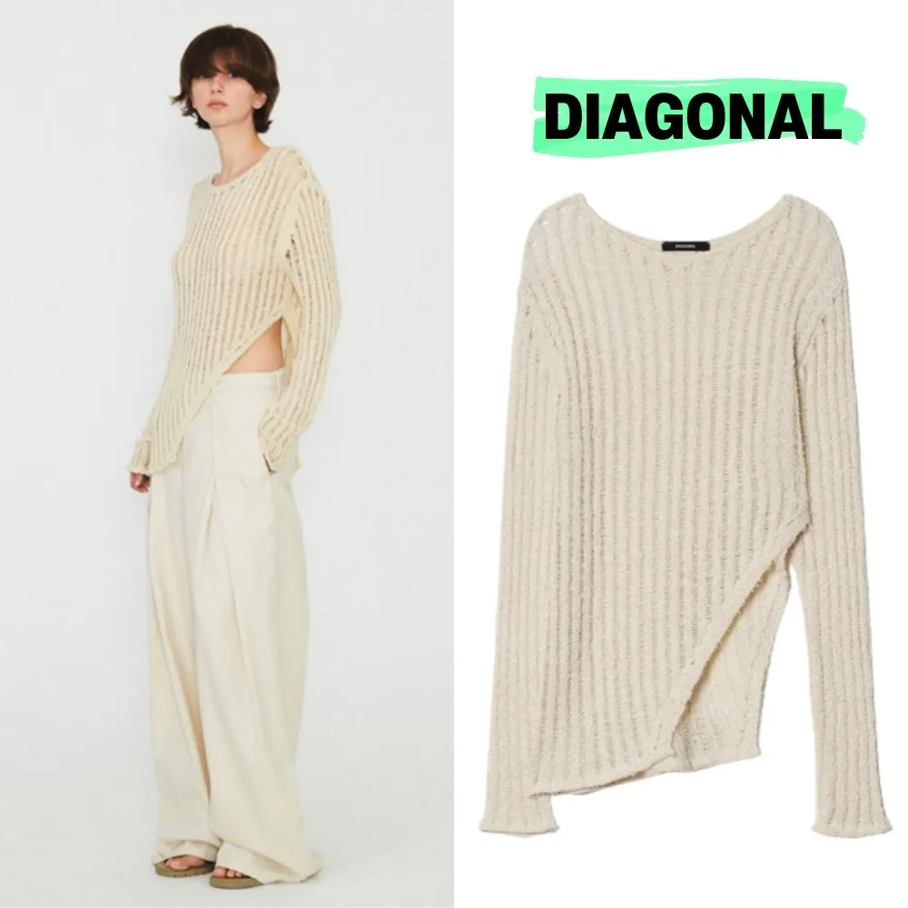 DIAGONAL  |Casual Style Street Style Long Sleeves Plain Party Style