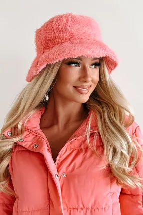 Doorbuster It's Hat Season Faux Fur Bucket Hat (Pink)