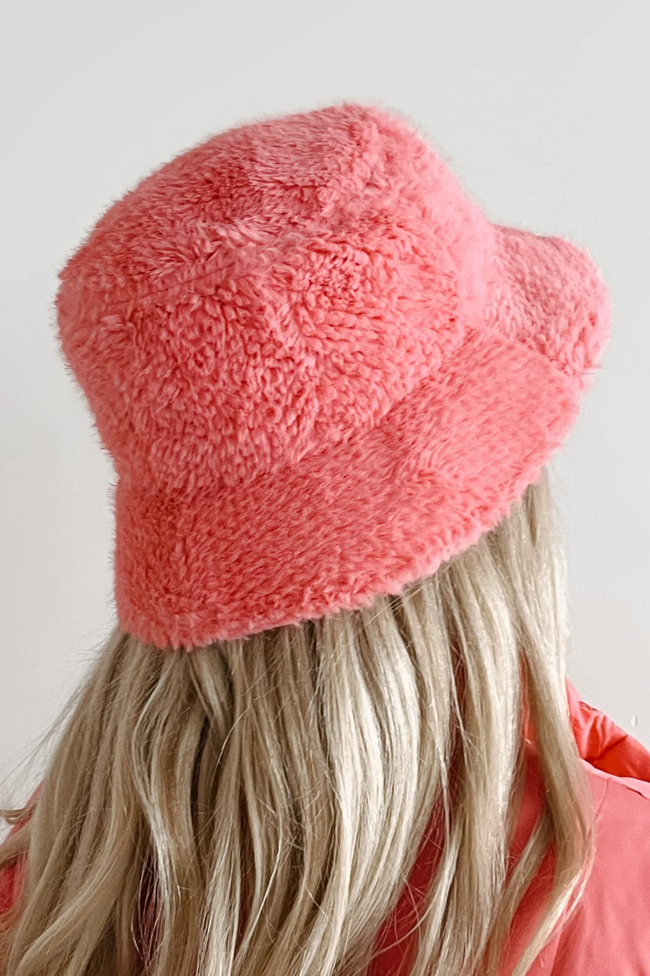 Doorbuster It's Hat Season Faux Fur Bucket Hat (Pink)