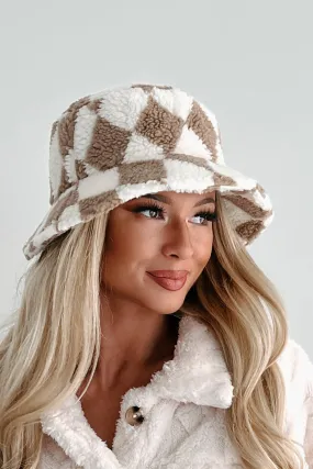 Doorbuster I've Hat Enough Diamond Pattern Sherpa Bucket Hat (Khaki)