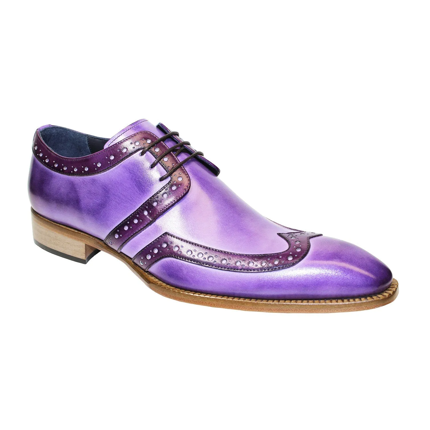 Duca Savona Men's Shoes Lavender/Purple Calf-Skin Leather Oxfords (D1064)