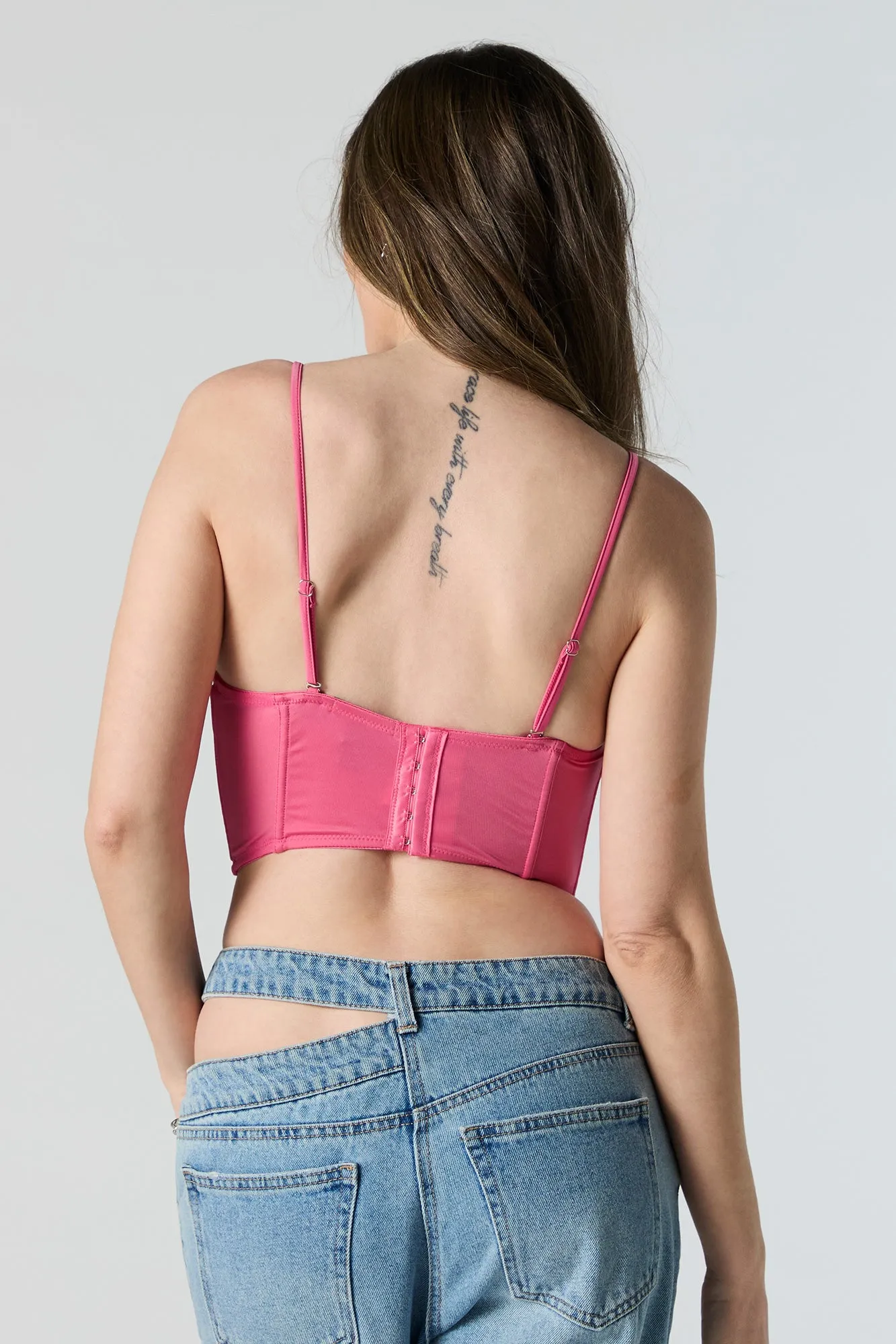 Débardeur corset en filet avec décolleté en coeur