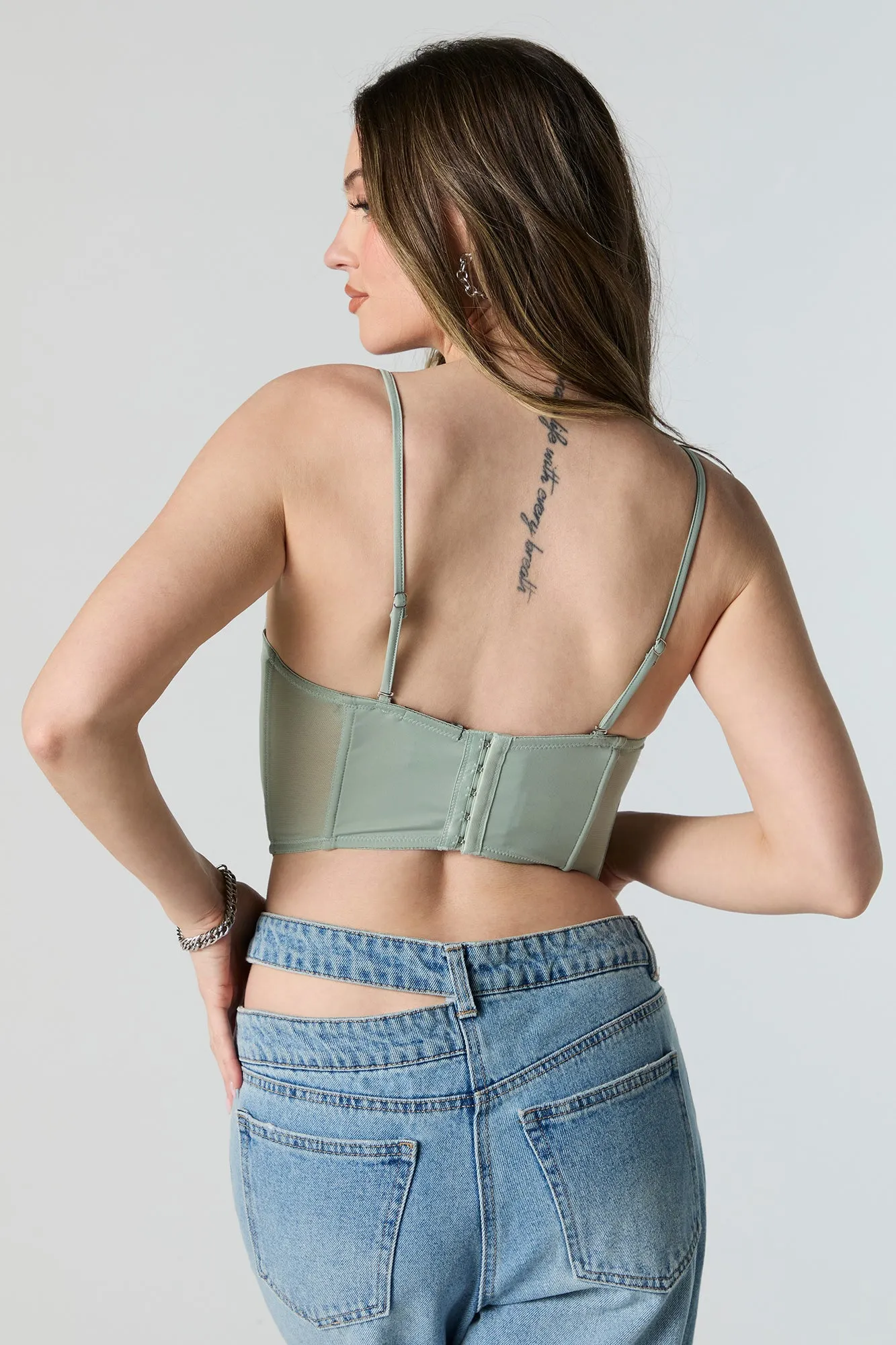 Débardeur corset en filet avec décolleté en coeur