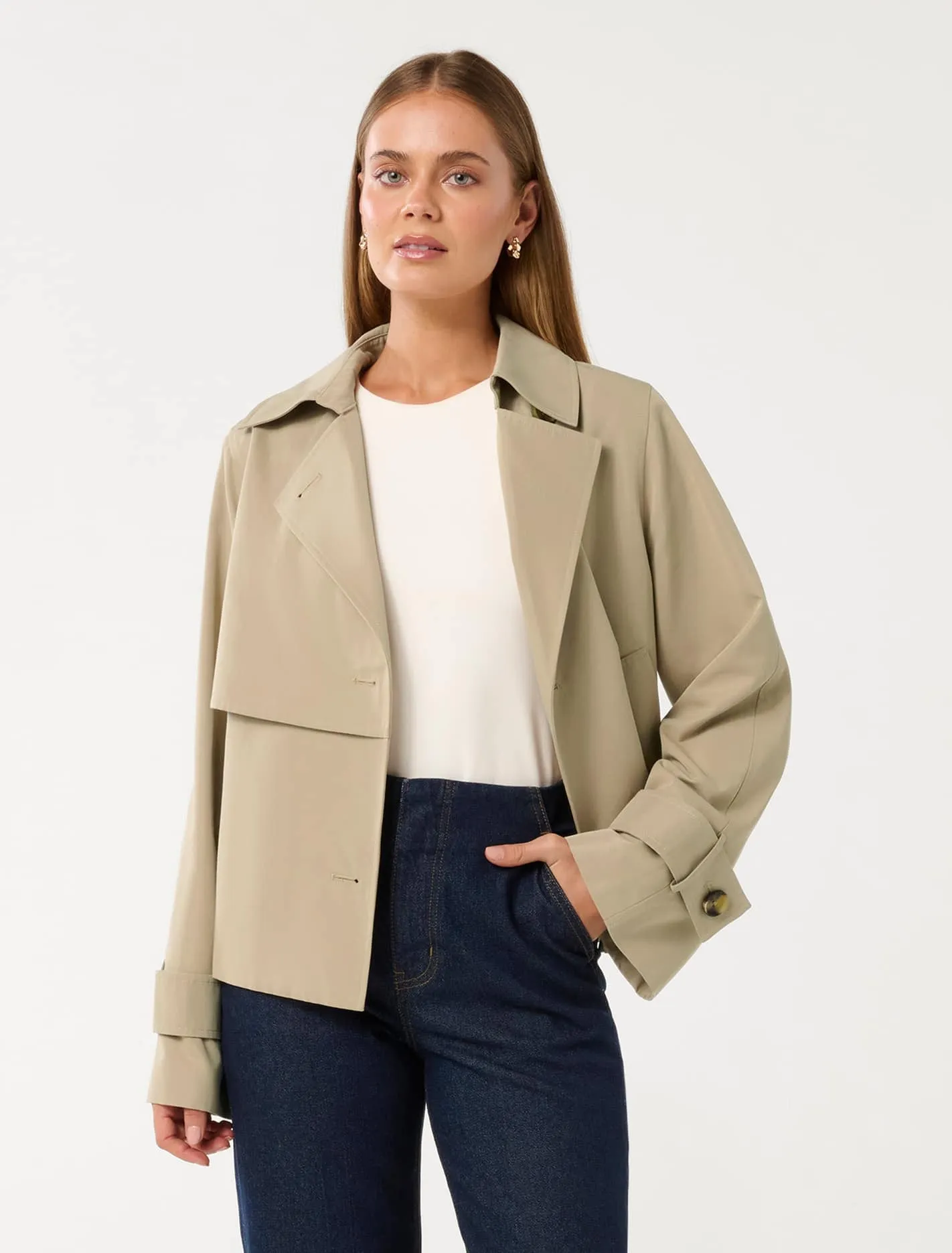 Ebony Cropped Trench Coat