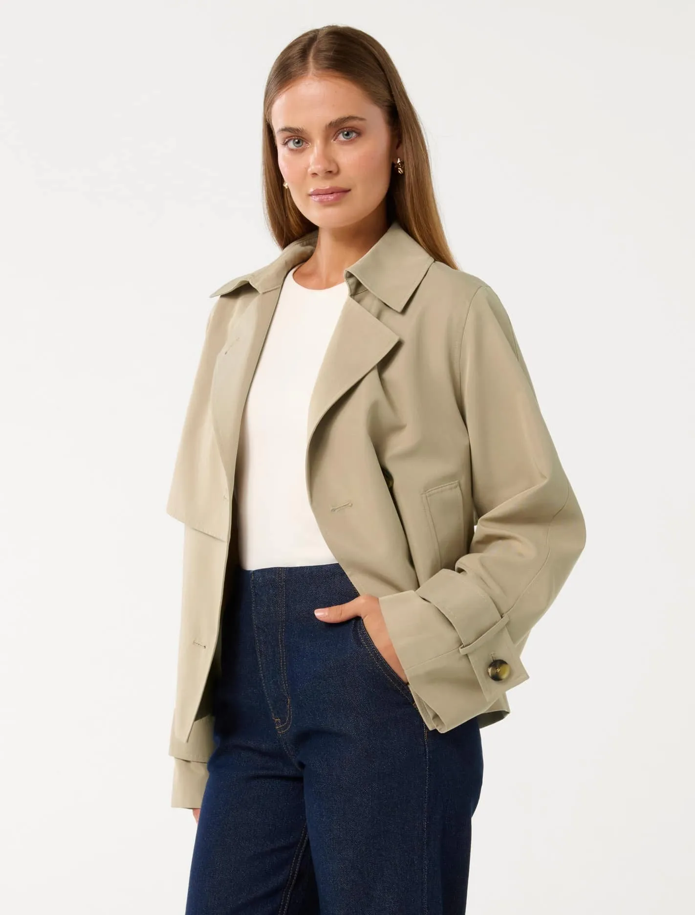 Ebony Cropped Trench Coat