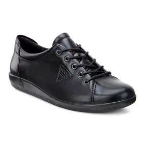 ECCO Womens Soft 2 Lace-up Sneakers Black Leather 206503