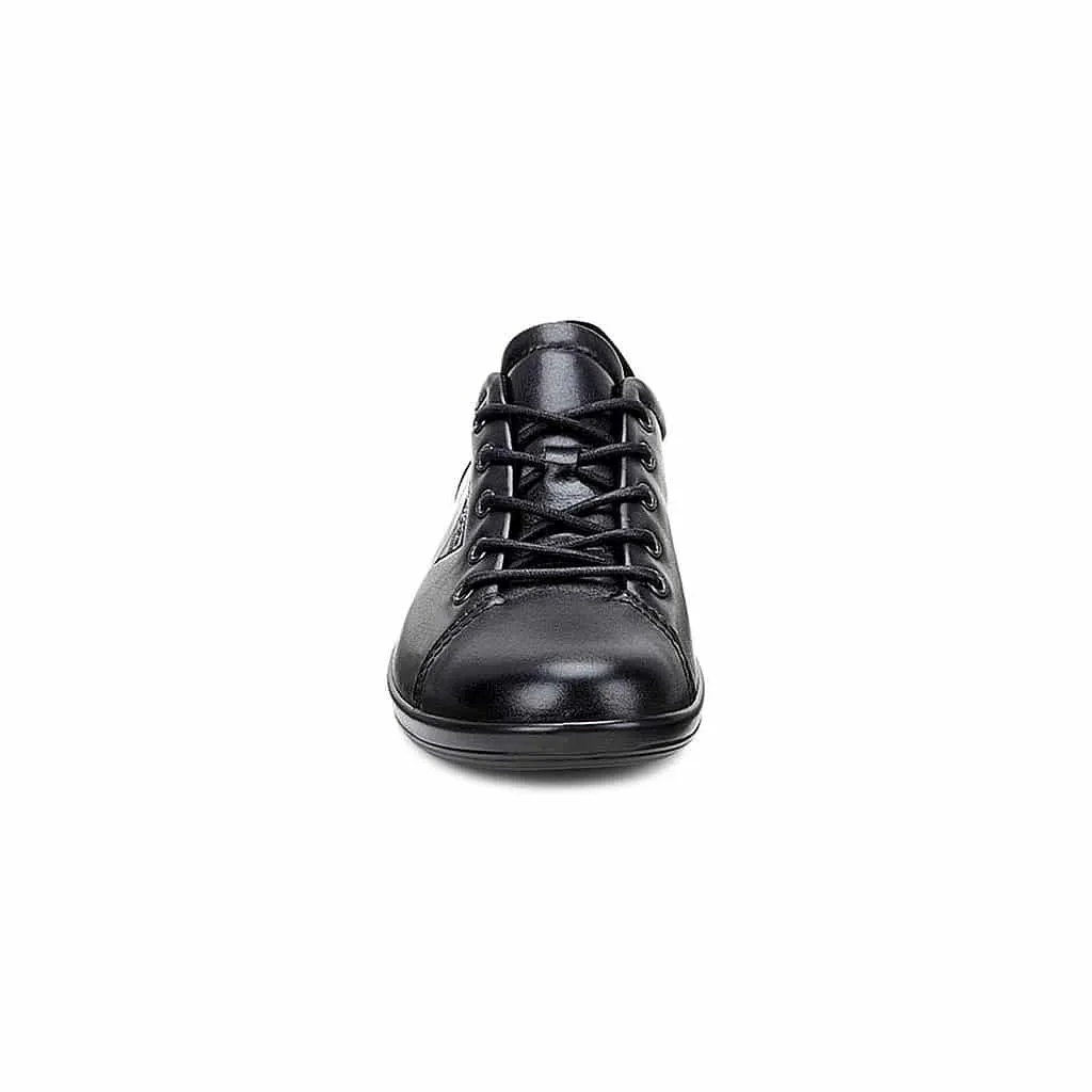 ECCO Womens Soft 2 Lace-up Sneakers Black Leather 206503