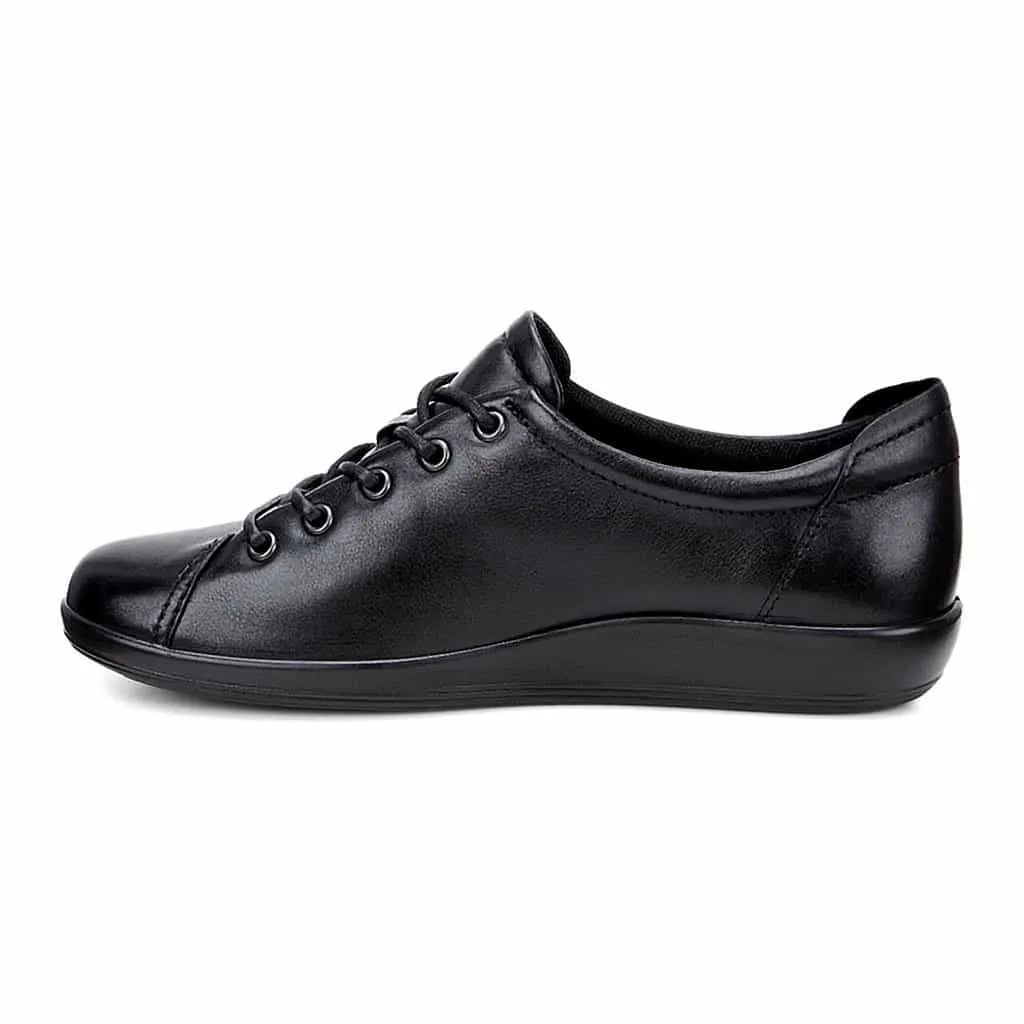 ECCO Womens Soft 2 Lace-up Sneakers Black Leather 206503