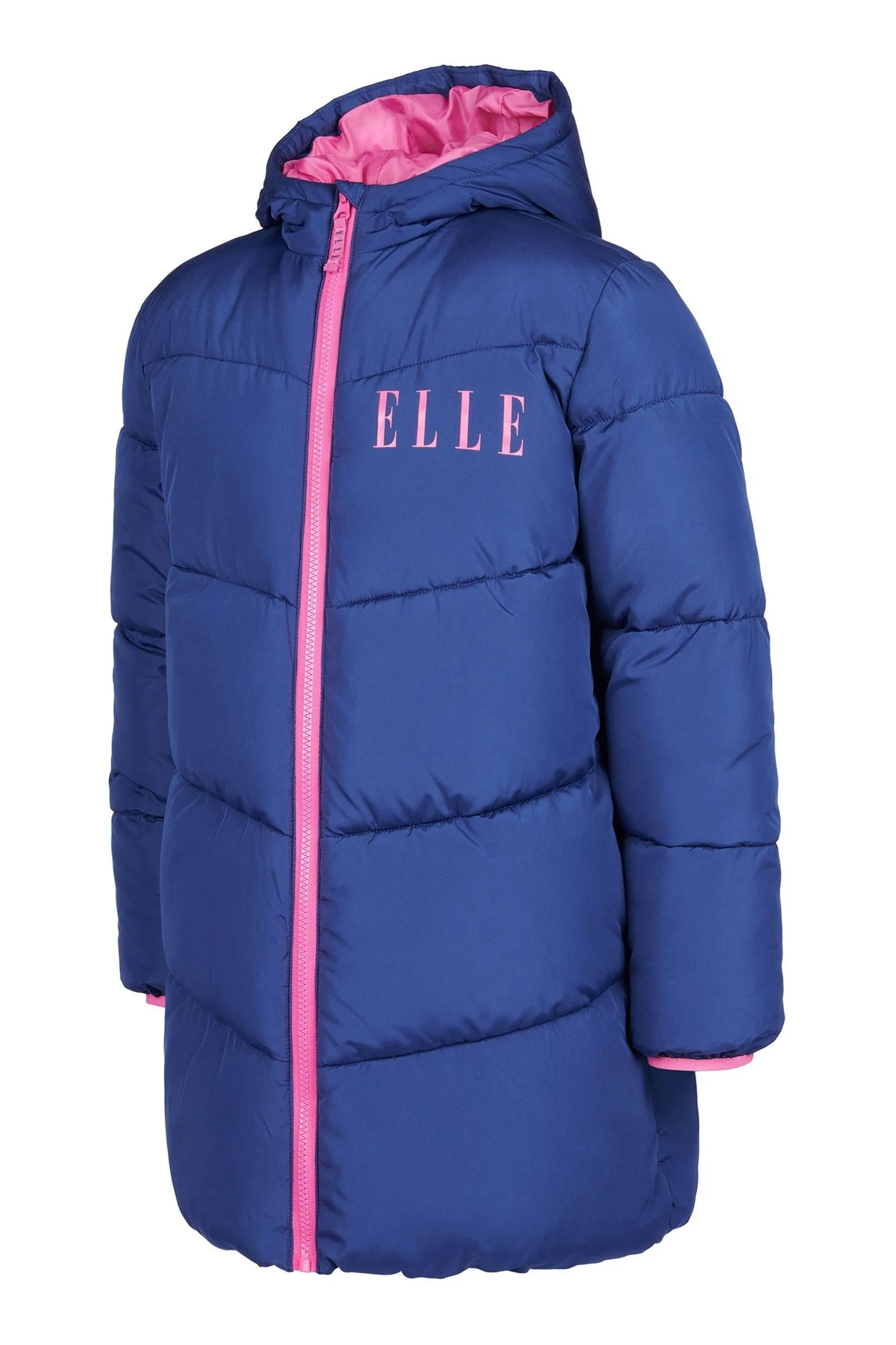 ELLE Blue Longline Puffa Coat