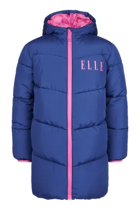 ELLE Blue Longline Puffa Coat