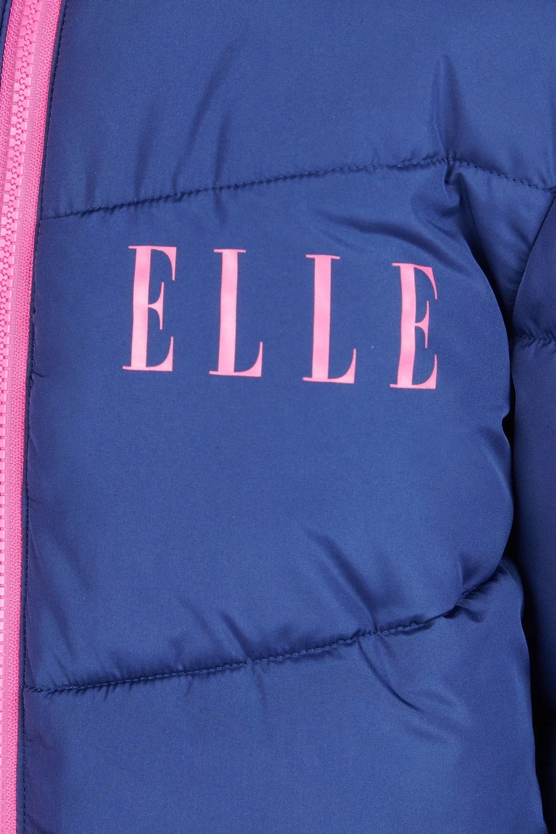 ELLE Blue Longline Puffa Coat