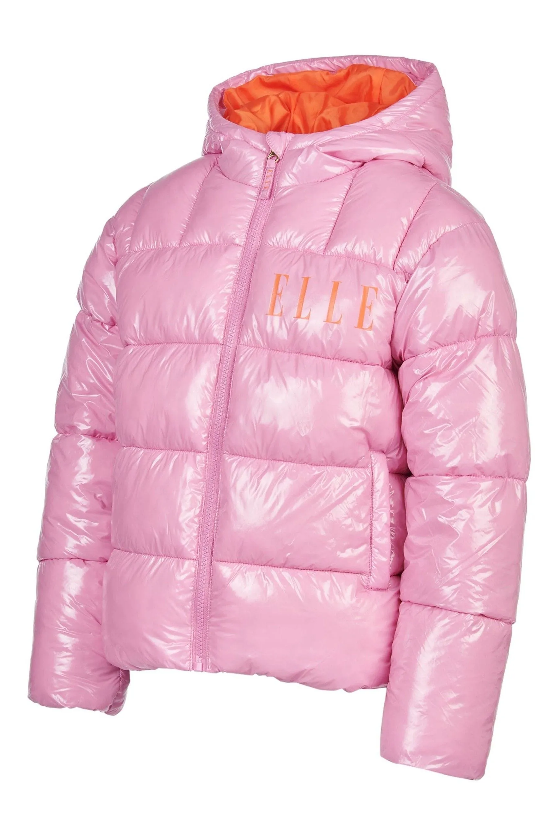 ELLE Pink Logo Puffer Coat