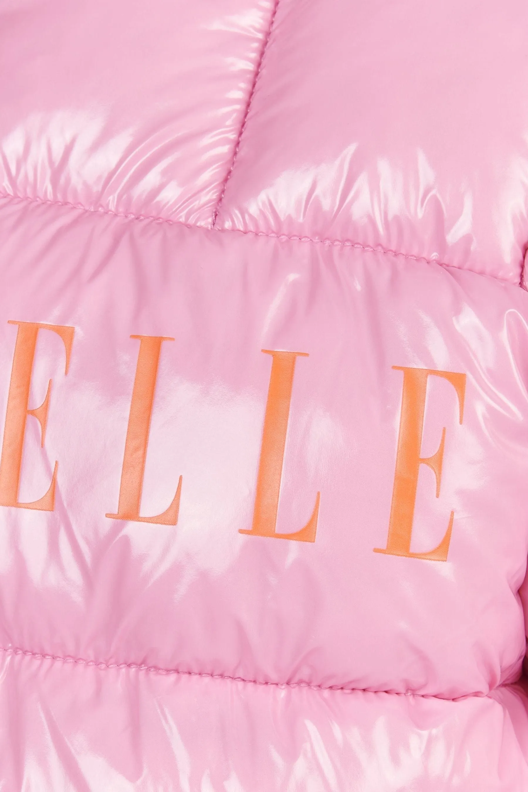 ELLE Pink Logo Puffer Coat